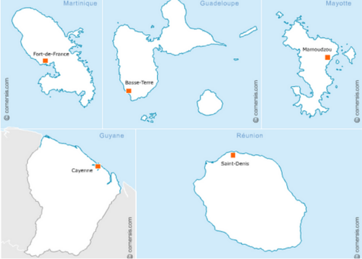 Champs d'action de innov formation, image, Guyane, Martinique, Guadeloupe, Reunion, Mayotte